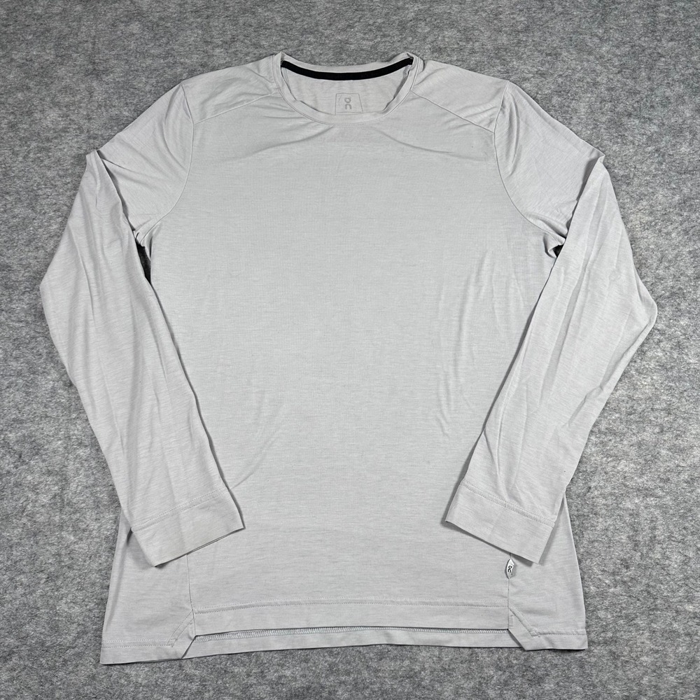 On Running Comfort Long-T Mens Medium Grey Fair Long Sleeve Performance Shirt